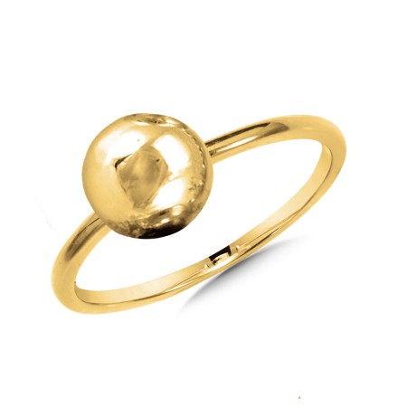 Yellow Gold Plated Sterling Silver Ball Ring