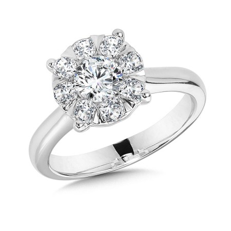 Solitaire Cluster Diamond Mirage Engagement Ring | BDD2533E-W | Valina