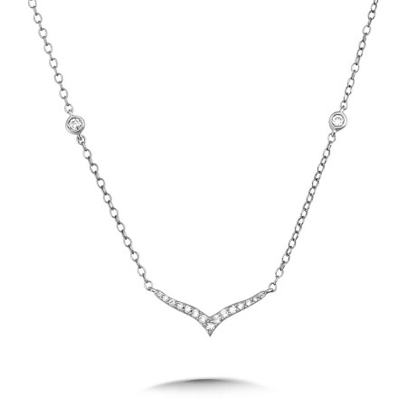 Sterling Silver Winged-Arrow Diamond Enhancer Necklace - PSD008-W