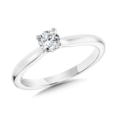 1/3 Carat Round Shank Solitaire Engagement Ring | SDR1033-W