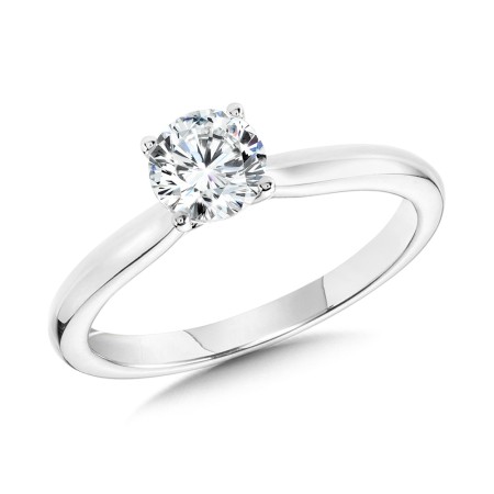 3/4 Carat Round Shank Solitaire Engagement Ring | SDR1075-W