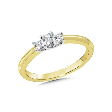 Three-Stone Princess-Cut Diamond Engagement Ring