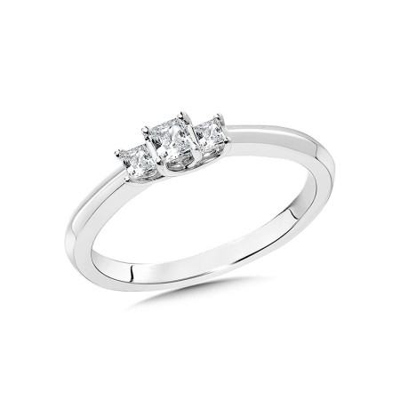 Three-Stone Princess-Cut Diamond Engagement Ring
