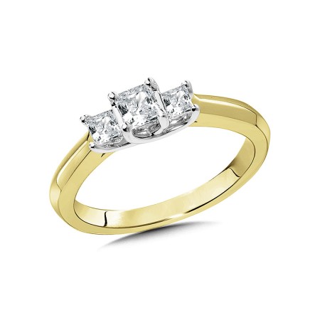 Three-Stone Princess-Cut Diamond Engagement Ring