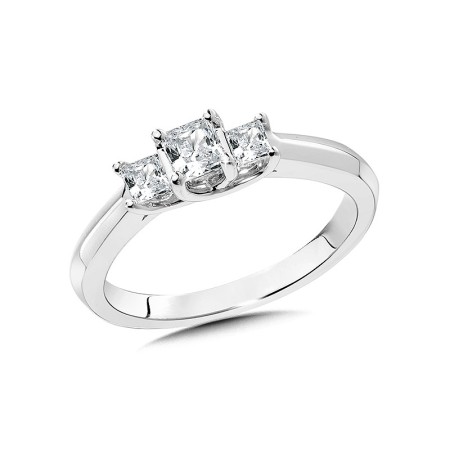 Three-Stone Princess-Cut Diamond Engagement Ring
