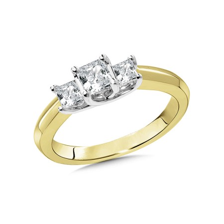 Three-Stone Princess-Cut Diamond Engagement Ring
