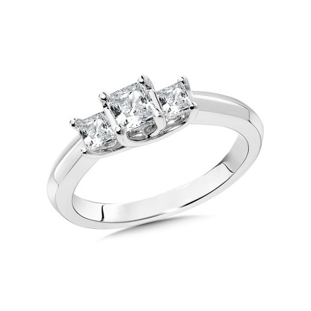 Three-Stone Princess-Cut Diamond Engagement Ring
