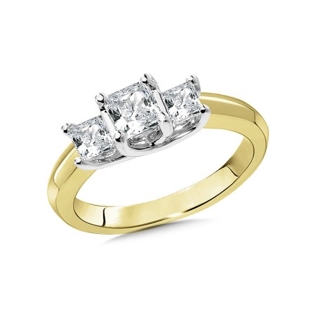 Three-Stone Princess-Cut Diamond Engagement Ring