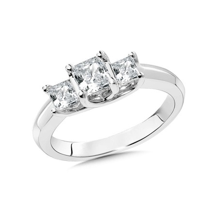 Three-Stone Princess-Cut Diamond Engagement Ring