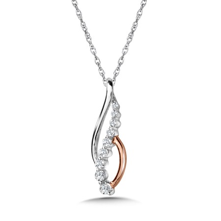 Two Tone Love Moments Infinity Graduating Diamond Pendant
