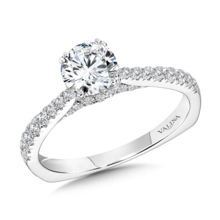 Valina - Double-Prong Straight Diamond Engagement Ring - R1161W