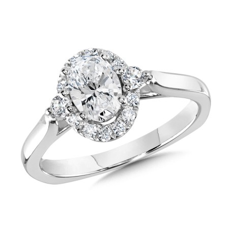 Valina Oval Diamond Halo Engagement Ring - R1092W