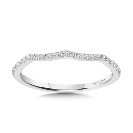 Valina Round - Curved Diamond Wedding Band - R1136BW-SR