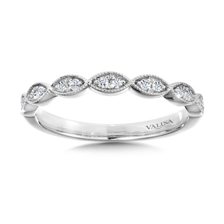 Valina Round - Scalloped Milgrain Diamond Wedding Band - R1126BW-SR