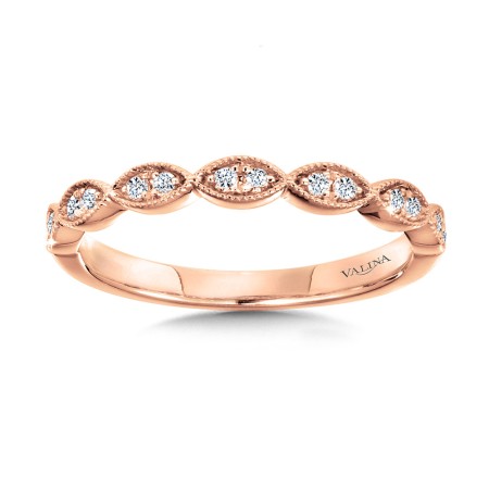 Valina Round - Scalloped Milgrain Diamond Wedding Band - R1129BP-SR