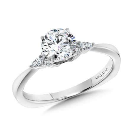 Valina Tapered Diamond Engagement Ring - R1102W