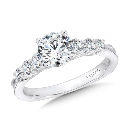 Valina Tapered Straight Diamond Engagement Ring - R1089W