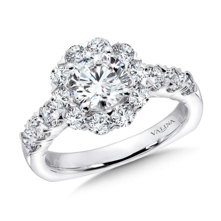 Valina Unique Diamond Halo Engagement Ring - R1079W