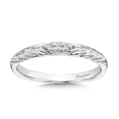 Valina Vintage Chevron Diamond Wedding Band - R1073BW
