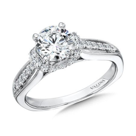 Valina Vintage Milgrain Diamond Engagement Ring - R1070W