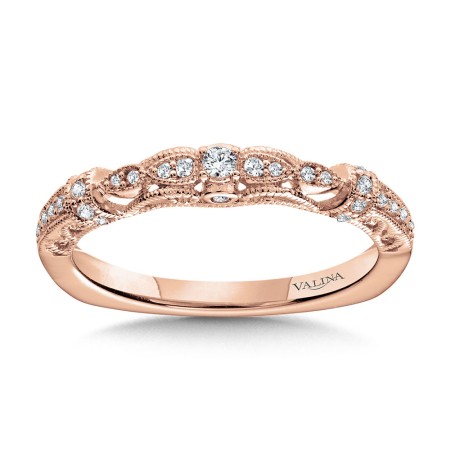 Vaina - Vintage Milgrain & Filigree Accented Diamond Wedding Band - R1165BP