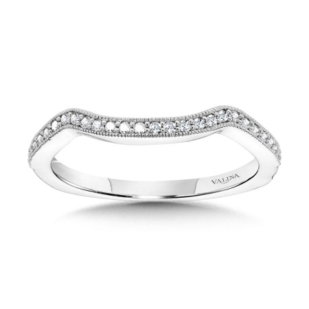 Valina - Vintage Milgrain & Filigree Accented Diamond Wedding Band - R1169BW