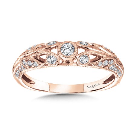 Valina - Vintage Milgrain & Filigree Accented Diamond Wedding Band - R1170BP