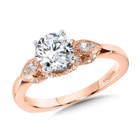 Valina Vintage Milgrain Diamond Engagement Ring - R1099P