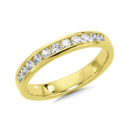 0.33 TDW - Channel Set Round Diamond Wedding Band