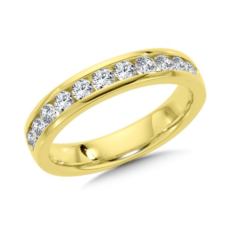 0.75 TDW - Channel Set Round Diamond Wedding Band
