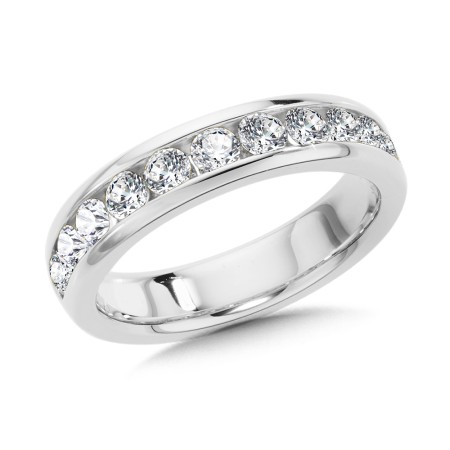 0.25 - 1.00 TDW - Channel Set Round Diamond Wedding Bands