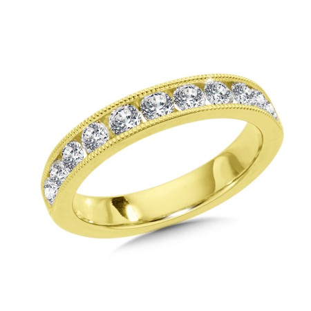 1.00 TDW - Channel Set Round Diamond Wedding Band