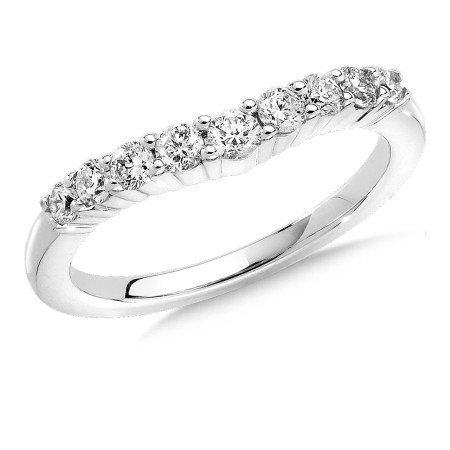 Curved Diamond Wedding Band 14k White Gold (1/4ct. tw.)