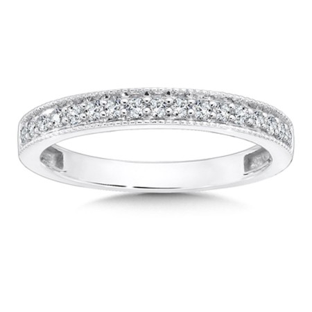 Pave set Diamond Wedding Ring in 14k White Gold (1/4ct. tw.)